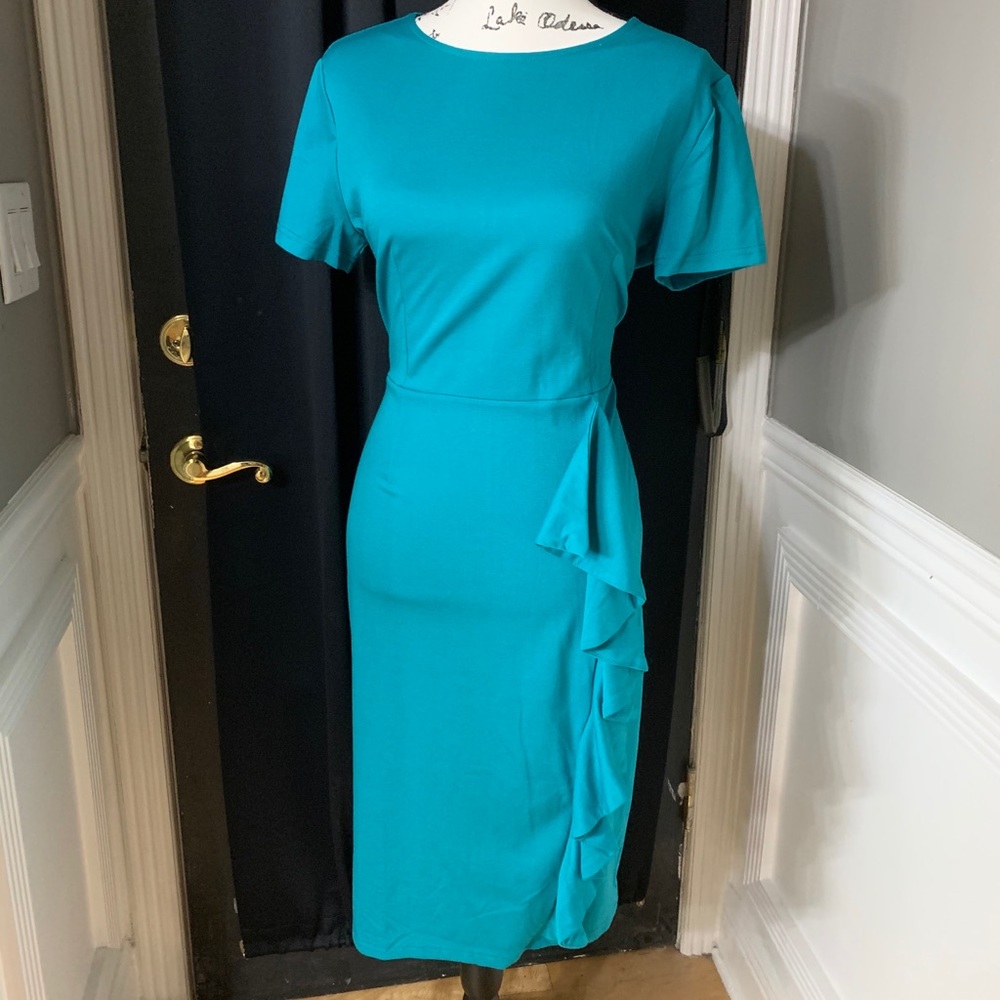 ❤️OXIULI FASHION TURQUOISE BLUE DRESS, NWT, SIZE L